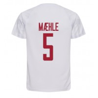 Camiseta Dinamarca Joakim Maehle #5 Segunda Equipación Replica Mundial 2022 mangas cortas